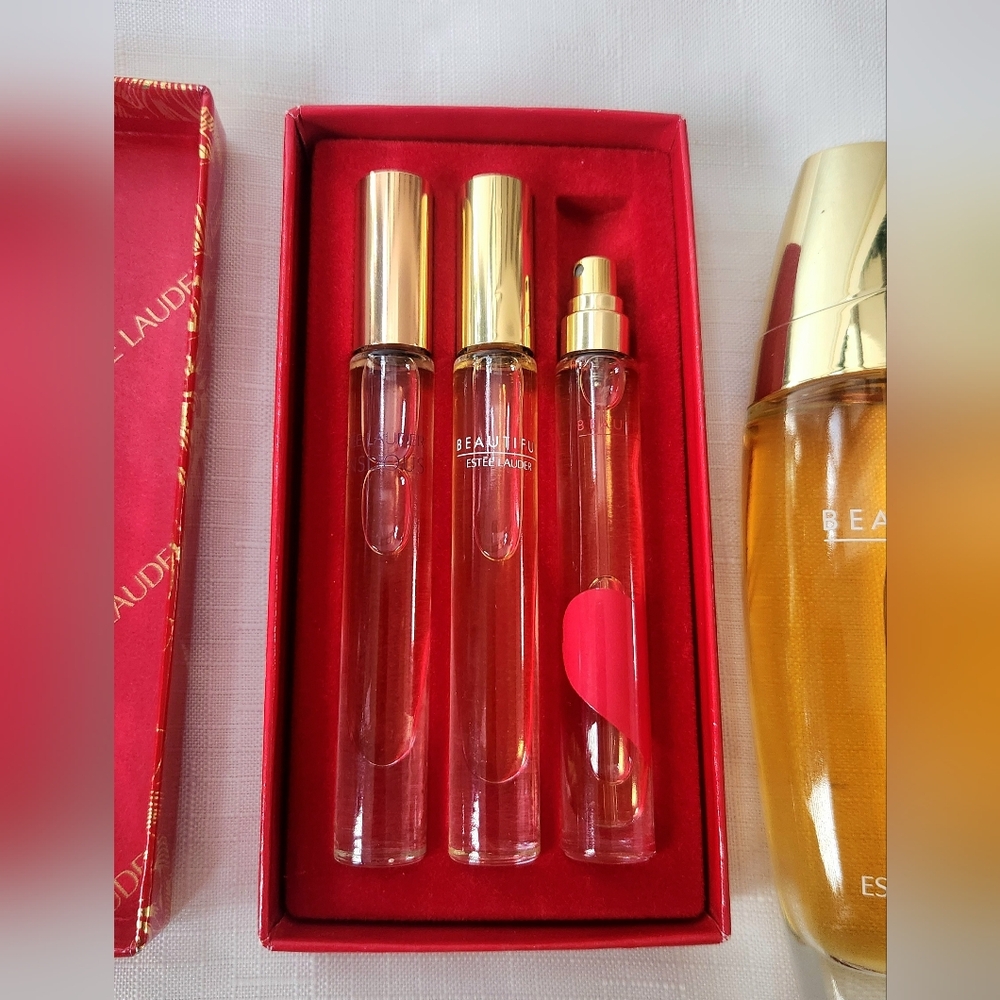 Estee Lauder bundle lot Beautiful Parfum Spray 3.4oz & 1 oz, lady luck & pen pal - Picture 4 of 10